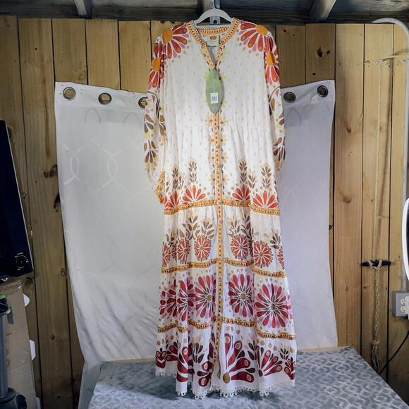 Farm Rio Ainika Flowers Maxi Dress NWT Size XL - Picture 2 of 16